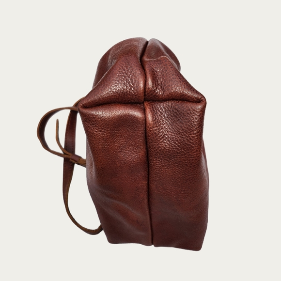 Portland Leather Brown Crossbody BUCKET Bag with Soft Silhouette, EUC - Picture 10 of 16